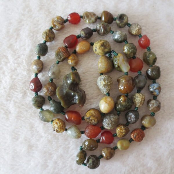 gobi agate raw stone necklace – authentic desert gem jewelry (n641)