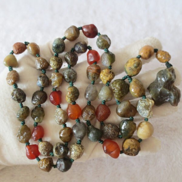 gobi agate raw stone necklace – authentic desert gem jewelry (n641)