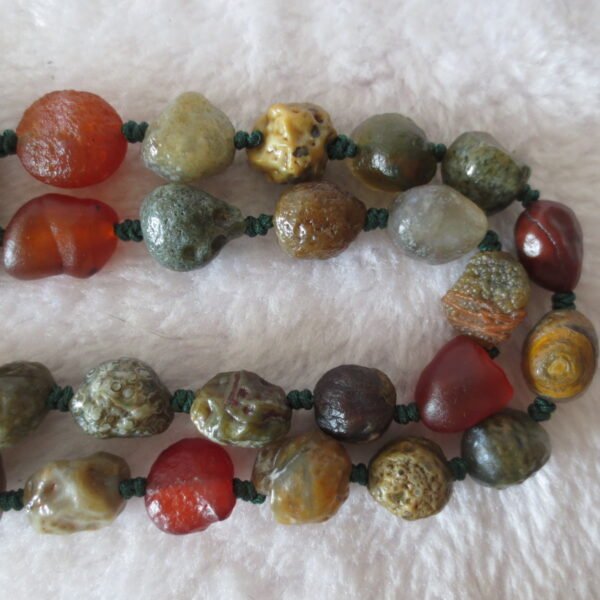 gobi agate raw stone necklace – authentic desert gem jewelry (n641)