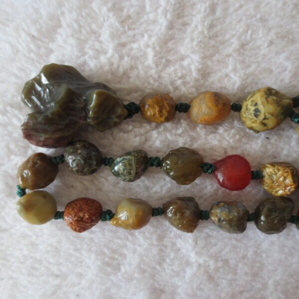 gobi agate raw stone necklace – authentic desert gem jewelry (n641)