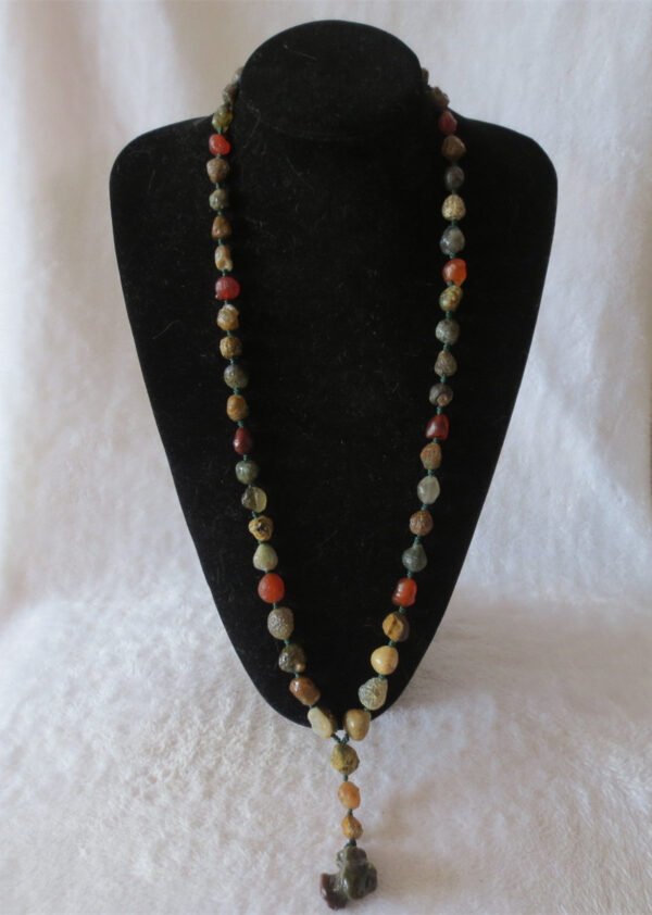 gobi agate raw stone necklace – authentic desert gem jewelry (n641)