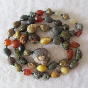 gobi agate raw stone necklace – authentic desert gem jewelry (n642)