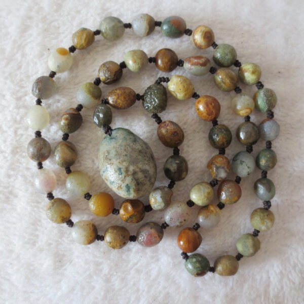 gobi agate raw stone necklace – authentic desert gem jewelry (n644)