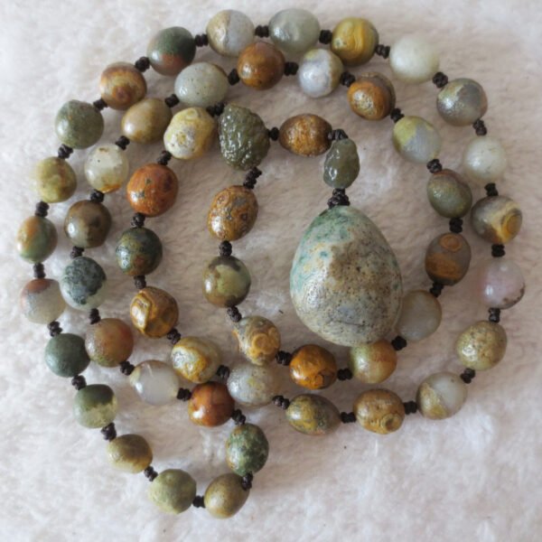 gobi agate raw stone necklace – authentic desert gem jewelry (n644)