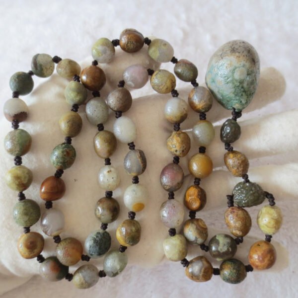 gobi agate raw stone necklace – authentic desert gem jewelry (n644)