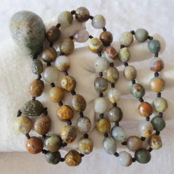 gobi agate raw stone necklace – authentic desert gem jewelry (n644)