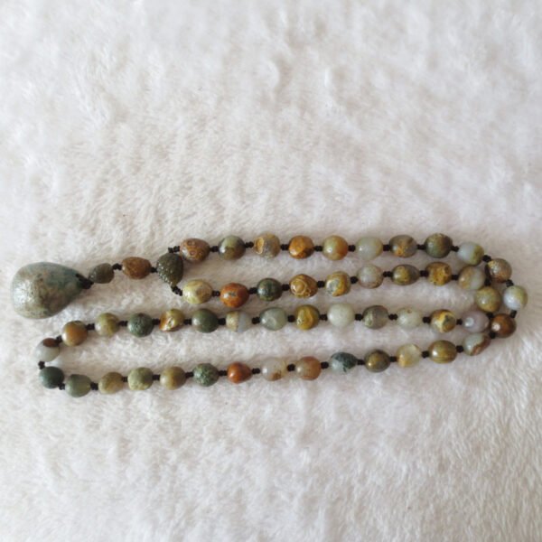 gobi agate raw stone necklace – authentic desert gem jewelry (n644)