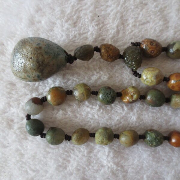 gobi agate raw stone necklace – authentic desert gem jewelry (n644)