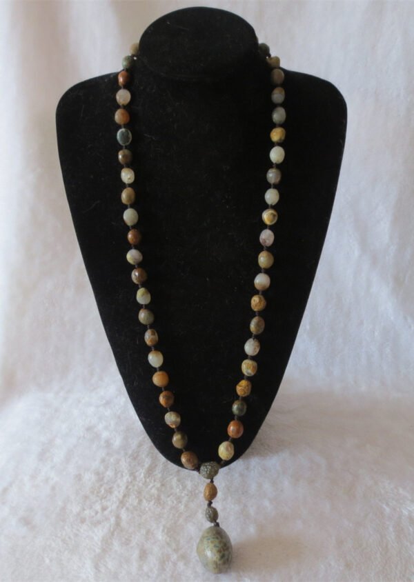gobi agate raw stone necklace – authentic desert gem jewelry (n644)