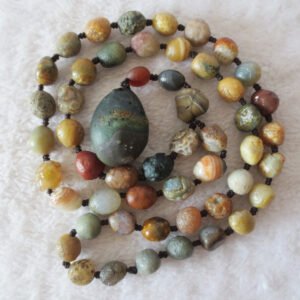 gobi agate raw stone necklace – authentic desert gem jewelry (n646)