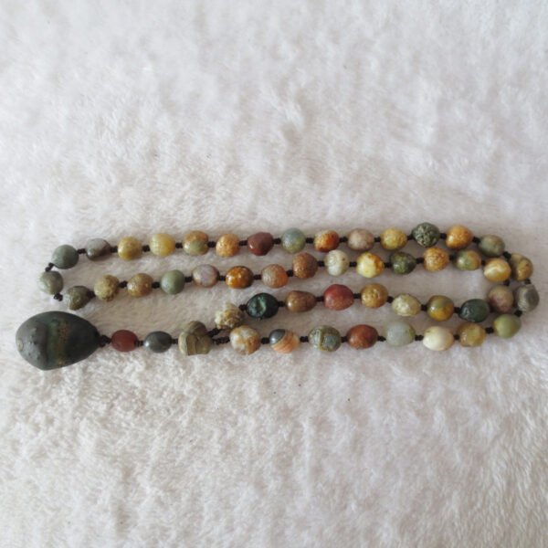 gobi agate raw stone necklace – authentic desert gem jewelry (n646)