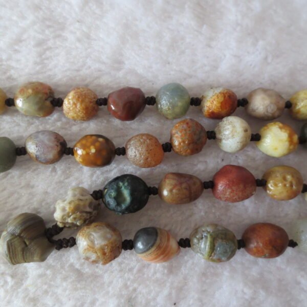 gobi agate raw stone necklace – authentic desert gem jewelry (n646)
