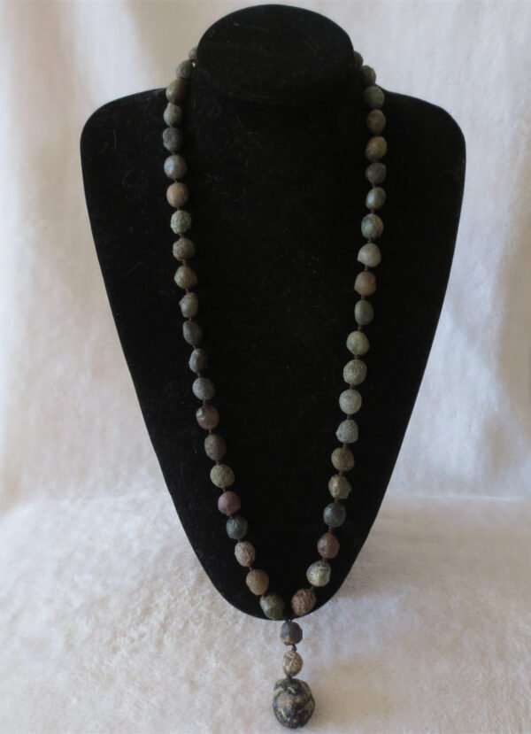gobi agate raw stone necklace – authentic desert gem jewelry (n647)