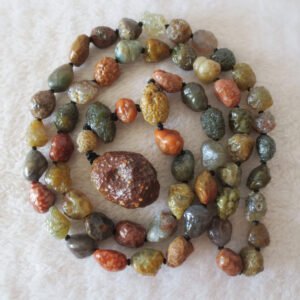 gobi agate raw stone necklace – authentic desert gem jewelry (n651)