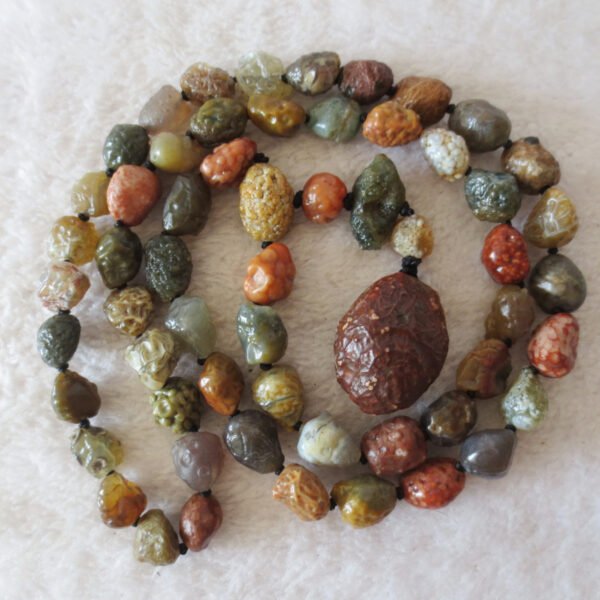 gobi agate raw stone necklace – authentic desert gem jewelry (n65)