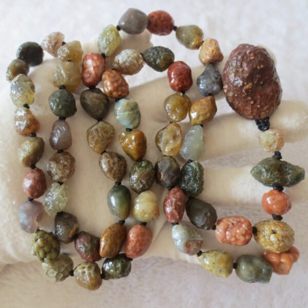 gobi agate raw stone necklace – authentic desert gem jewelry (n65)