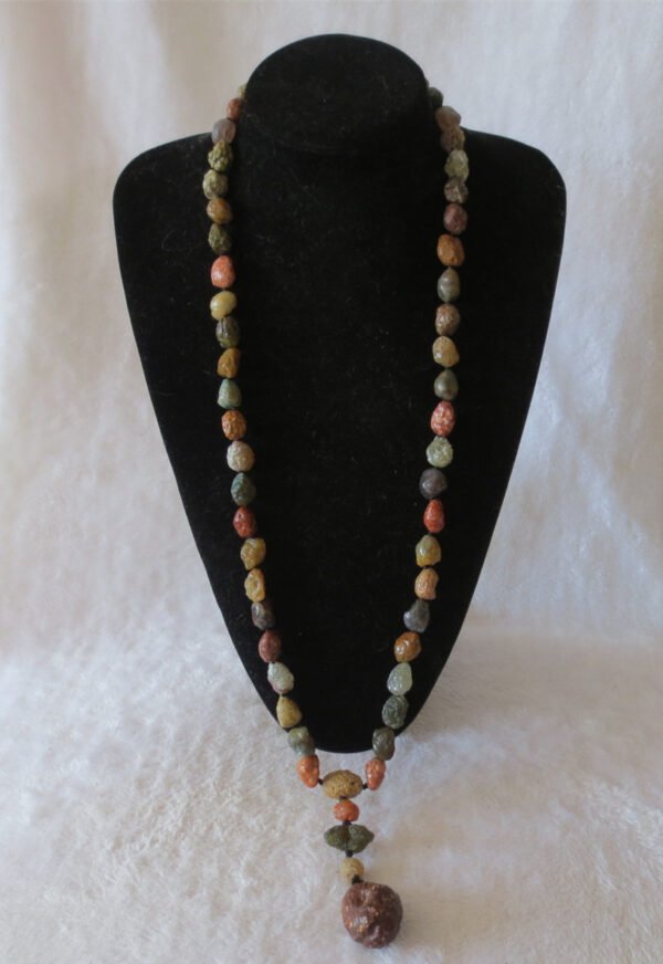 gobi agate raw stone necklace – authentic desert gem jewelry (n65)