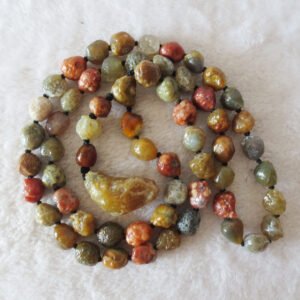 gobi agate raw stone necklace – authentic desert gem jewelry (n654)