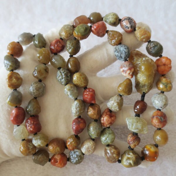 gobi agate raw stone necklace – authentic desert gem jewelry (n654)