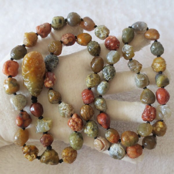 gobi agate raw stone necklace – authentic desert gem jewelry (n654)