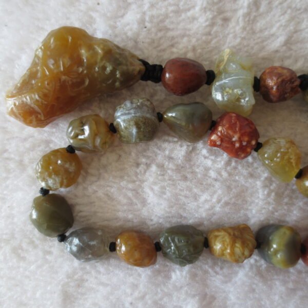 gobi agate raw stone necklace – authentic desert gem jewelry (n654)