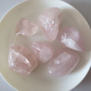 natural rose quartz tumbled stones, polished pink crystal rough gemstones for healing, jewelry making & home decor (p20)