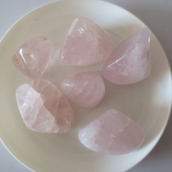natural rose quartz tumbled stones, polished pink crystal rough gemstones for healing, jewelry making & home decor (p20)