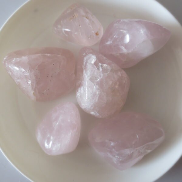 natural rose quartz tumbled stones, polished pink crystal rough gemstones for healing, jewelry making & home decor (p20)