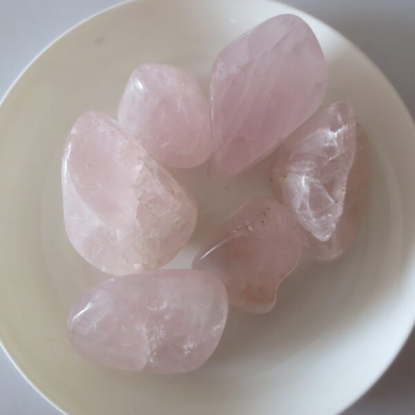 natural rose quartz tumbled stones, polished pink crystal rough gemstones for healing, jewelry making & home decor (p20)