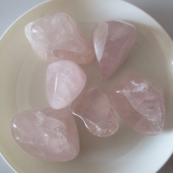 natural rose quartz tumbled stones, polished pink crystal rough gemstones for healing, jewelry making & home decor (p20)