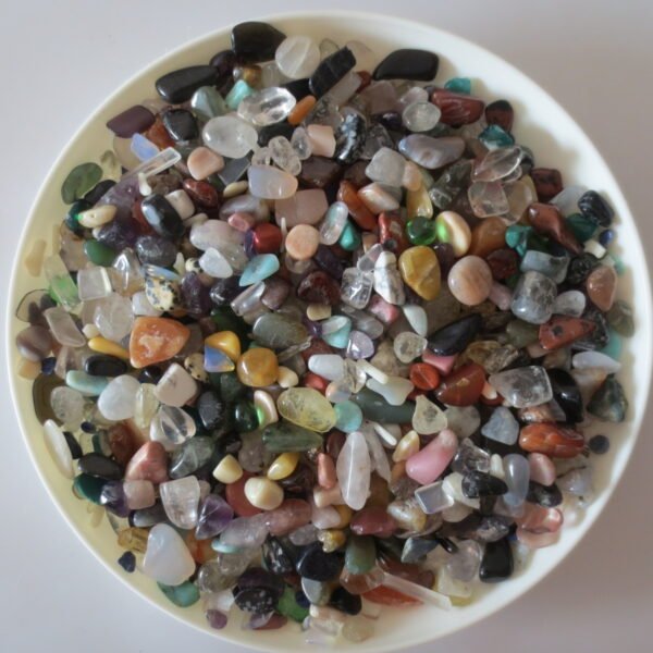 assorted natural polished crystal chips bulk healing gemstones for crafts, decor & meditation (p22)
