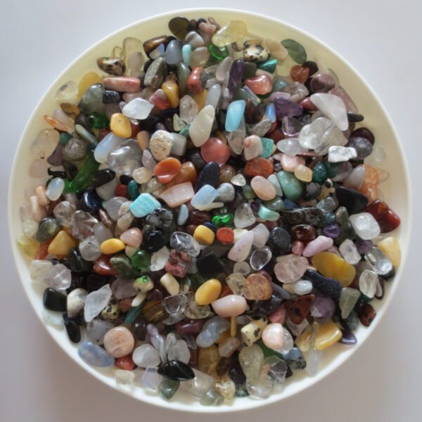 assorted natural polished crystal chips bulk healing gemstones for crafts, decor & meditation (p22)