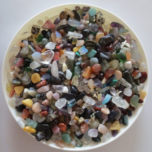 assorted natural polished crystal chips bulk healing gemstones for crafts, decor & meditation (p22)