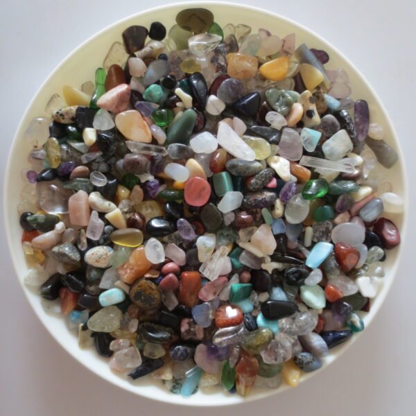 assorted natural polished crystal chips bulk healing gemstones for crafts, decor & meditation (p22)