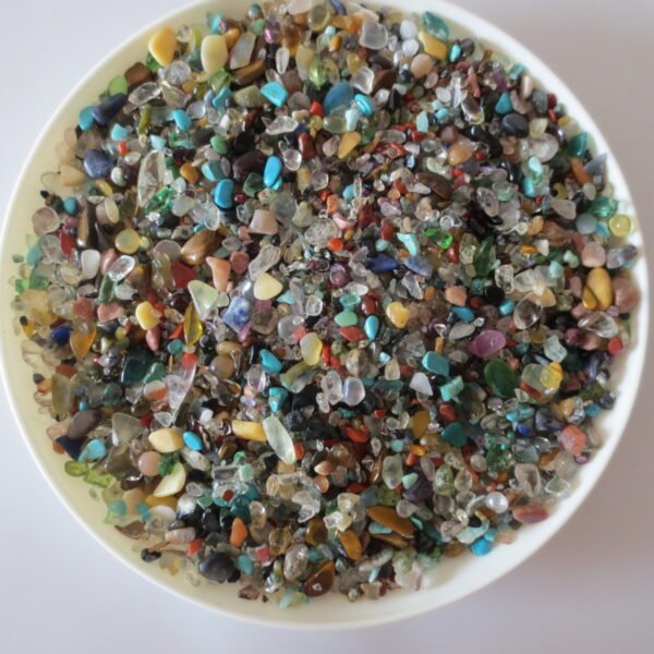 assorted natural polished crystal chips bulk healing gemstones for crafts, decor & meditation (p23)