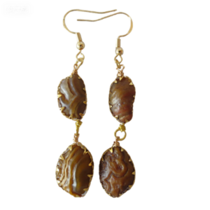 gobi agate raw stone earrings – authentic desert gem jewelry (e126)