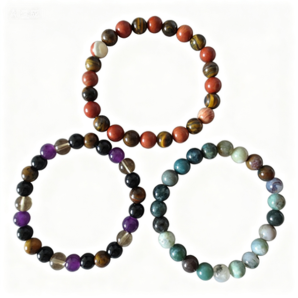 gobi agate raw stone bracelet – authentic desert gem jewelry (b296)