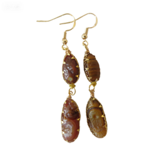 gobi agate raw stone earrings – authentic desert gem jewelry (e104)