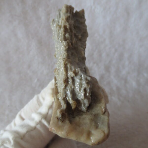 mountain shaped gobi wind carved layered agate natural rough stone specimen (v04)