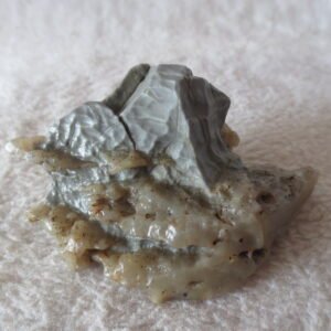 mountain shaped gobi wind carved layered agate natural rough stone specimen (v05)