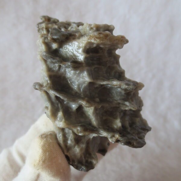 mountain shaped gobi wind carved layered agate natural rough stone specimen (v06)