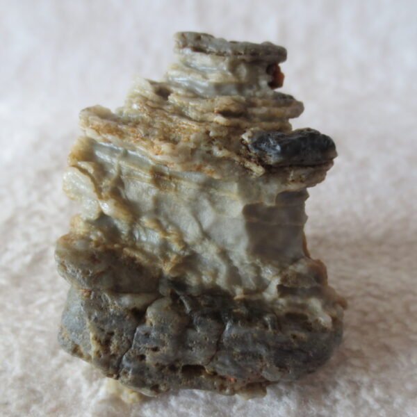 mountain shaped gobi wind carved layered agate natural rough stone specimen (v08)