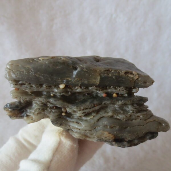 mountain shaped gobi wind carved layered agate natural rough stone specimen (v09)