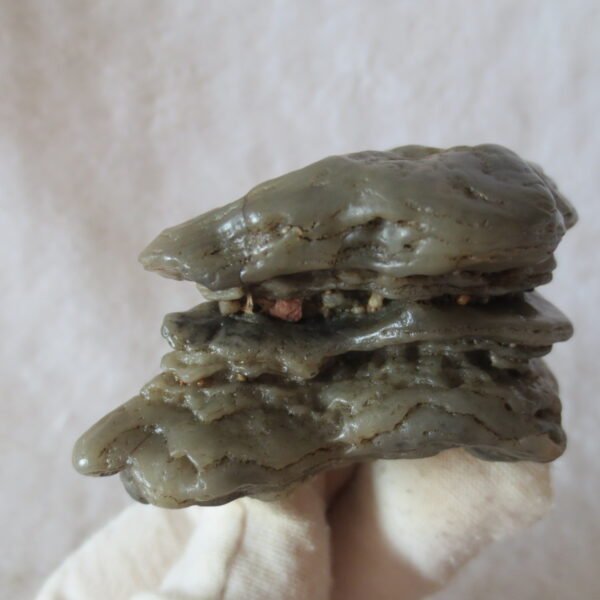 mountain shaped gobi wind carved layered agate natural rough stone specimen (v09)