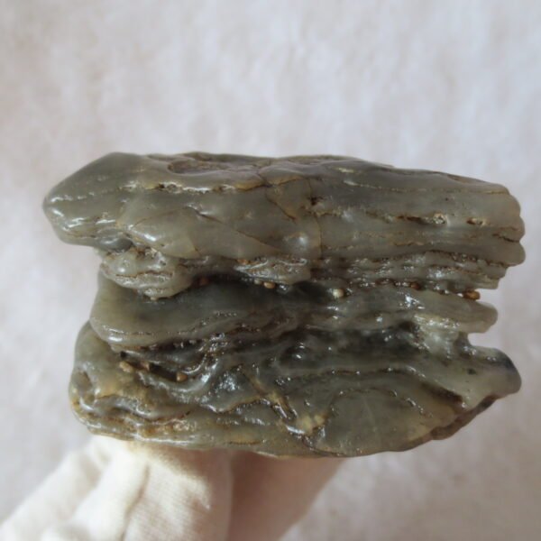 mountain shaped gobi wind carved layered agate natural rough stone specimen (v09)