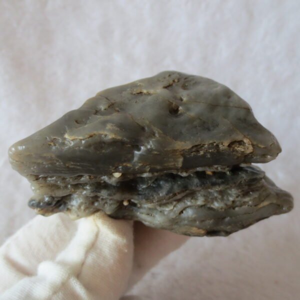 mountain shaped gobi wind carved layered agate natural rough stone specimen (v09)