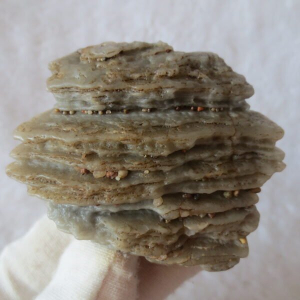 mountain shaped gobi wind carved layered agate natural rough stone specimen (v10)