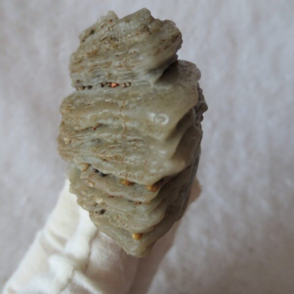 mountain shaped gobi wind carved layered agate natural rough stone specimen (v10)