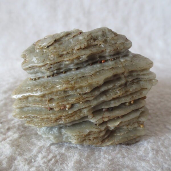 mountain shaped gobi wind carved layered agate natural rough stone specimen (v10)