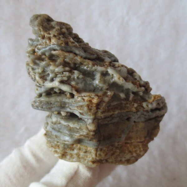 mountain shaped gobi wind carved layered agate natural rough stone specimen (v11)